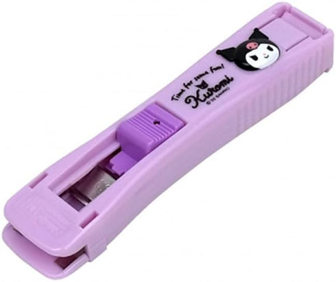 Clamp Clip Dispenser Stapler Cute Animal Faced Reusable Kuromi Clip Dispenser/Portable Handheld Paper 3 Metal Refill Clips Purple Black Rabbit...