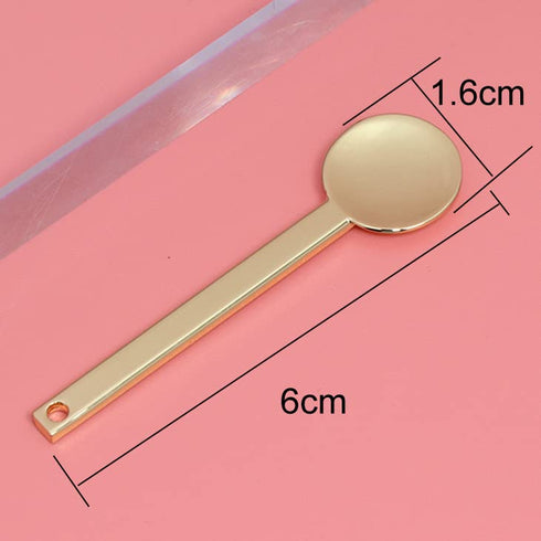 3Pcs Round Metal Cosmetic Spoon Spatulas Makeup Spatula Eye Cream Spoon Beauty Scoop Mini Spoon Makeup Beauty Spoons Mini Cosmetic Skincare Spatul...