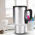 12V Car Heating Cup 450ML Stainless Steel Electric Car Kettle Boiler Portable Coffee Tea Warmer Cup Thermoses Powered by 12V Cigarette Lighter Plu...