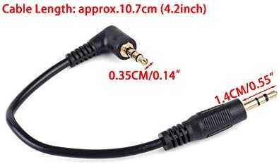 beler 0.4ft 10cm Short Right Angle 3.5mm Male to Male 3.5mm Aux Audio Cable...