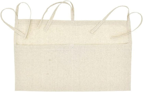Linen Baby Bedside Hanging Storage Bag,2 Pockets Organizer for Baby Cribs and Toys (Burlywood)...