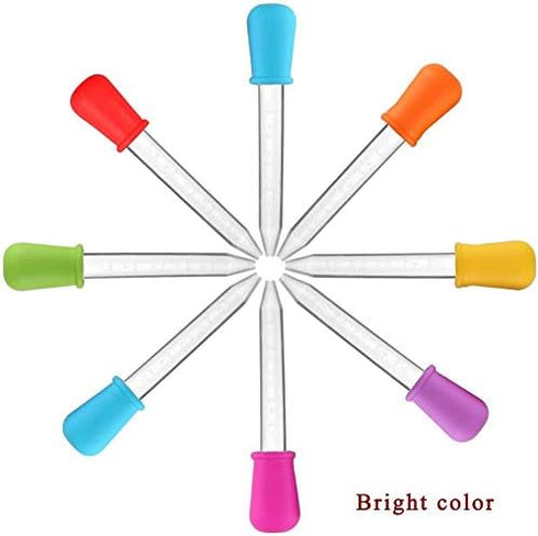 8 Pack Liquid Droppers Silicone 5ml Clear Liquid Medicine Eye Dropper with Bulb Tip for Kids Candy Mold...