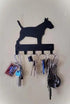 Bull Terrier Key Holder for Wall - Small 6 inch Wide with 5 Hooks - Made in USA...