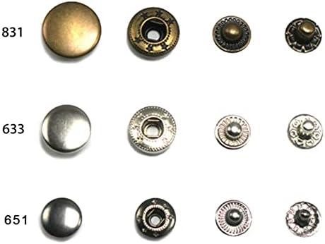 Snap Buttons Dies Set, Pack of 4 Stainless Steel Pressing Machine Button Die Replacement Kits for 651633/831 Buttons, Suitable for 12mm 15mm 21.5m...