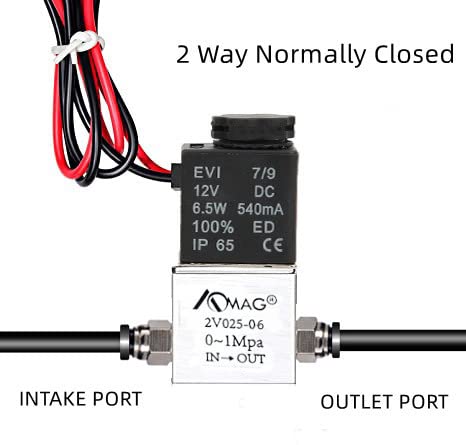 AOMAG® 1/8" 2 Way Normally Closed Pneumatic Aluminum Electric Solenoid Air Valve 12V DC...