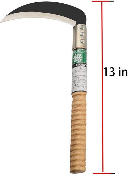 zelin Clearing Sickle,Steel Grass Sickle,Manganese Steel Blade/Hardwood Handle Hand held Sickle Tool -Professional Clearing Vines and Farming Port...