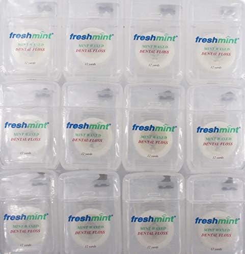12 Spools of Freshmint® 12 Yards Mint Waxed Dental Floss...