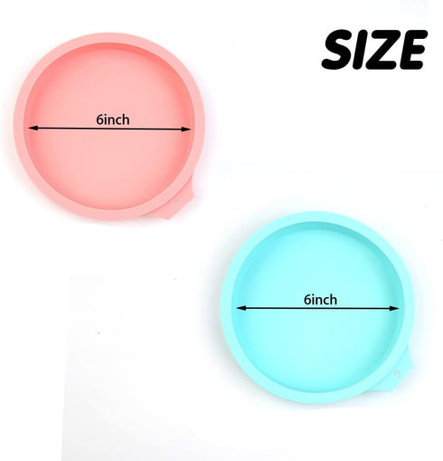 4 Pcs Layer Cake Pan Set, 6 Inch Silicone Round Cake Mold Rainbow Non-Stick Baking Tins for Jumbo Whoopie Pie Cake Vegetable Pancakes Taco Shells ...