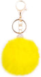 Soft Pom Pom Keychain Artificial Rabbit Fur Plush Fluffy Ball Key Ring with Shiny Crystal for Women...