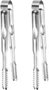 2 Pcs Ice Tongs for Ice Bucket 6.7 Inch - Premium Stainless Steel Ice Tongs with Teeth for Ice Sugar Cubes Tea Party Coffee Bar Food Serving, Silv...