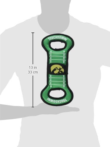 Pets First NCAA Football Field Dog Toy with Squeaker. - Iowa Hawkeyes - for Tug, Toss, and Fetch. - Tough& Durable PET Toy...