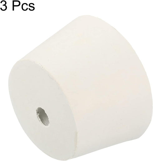 MECCANIXITY Rubber Tapered Plug 45mm to 56mm with Hole Test Tubes Bungs Stopper White for Lab Home 3 Pieces...