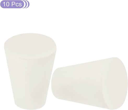 MECCANIXITY Rubber Tapered Plug 9mm to 13mm Solid Test Tubes Bungs Stopper White for Lab Home 10 Pieces...