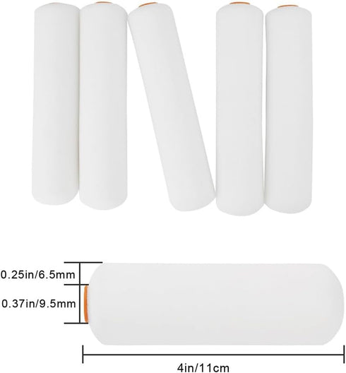 10 PCS 4 inch Foam Paint Roller, Microfiber Naps for Paint Rollers,Paint Roller Covers,Paint Roller Kits,Home Repair Tools,Mini Rollers for Painti...