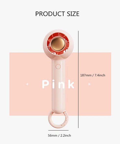 Handheld Mini Fan,Portable USB Rechargeable Fan,Hidden Blades,2 Adjustable Speed Strong Wind,Small Personal Fan Pocket Desktop Table Quiet Hand wi...