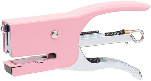 Hand Held Plier Stapler Mini Manual Pink Stapler Metal Handheld Plier Stapler Desktop Cute Staplers No.10 Staples 25 Sheet Capacity for Desk Home ...