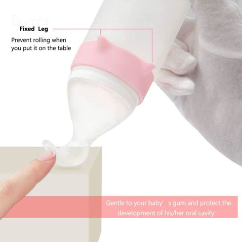 Silicone Squeeze Feeding Spoon, Baby Food Dispensing Spoon With Dust Cover, BPA Free...