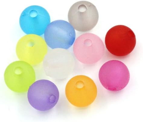 2,000 Round Frosted Acrylic Matte Beads 6mm or 1/4 Inch Acrylic Beads with 1mm Hole...