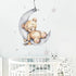 Teddy Bear Sleeping on The Moon and Stars Wall Stickers for Kids Baby Room Interior Decoration Wall Decals (Teddy Bear)...