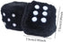 Retro Dots Fuzzy Dice Car Mirror Hanging with Suction, Cubic Square Plush Dice Auto Rearview Mirror Dice for Car Ornament Decoration (Black, 1 Pai...