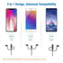 Apple MFI Certified 3-in-1 Cable, Lightning/Type C/Micro USB Cable for iPhone, iPad, Huawei, HTC, LG, Samsung Galaxy, Sony Xperia, Android Smartph...
