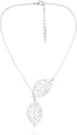 Aukmla Boho Leaf Necklace Silver Pendant Necklaces Chain Jewelry for Women...