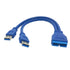 JSER Dual Port USB 3.0 A Male to 20 Pin Male Motherboard Extension Cable Adapter 5Gbps...