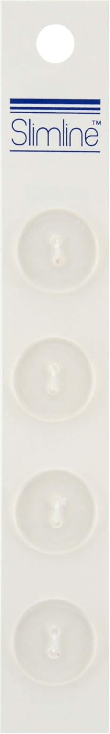 BERWICK OFFRAY Buttons Slimline, Clear 2-Hole 3/4" 4/Pkg...