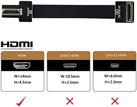 NFHK CYFPV Dual 90 Degree Right-Up Angled HDMI Type A Male to Male HDTV FPC Flat Cable for FPV HDTV Multicopter Aerial Photography 20CM...