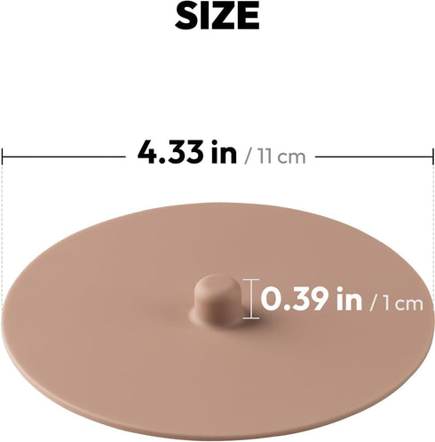 Carrotez 2 Pack Silicone Cup Cover Lids, 4.3 Inch Mug Covers, Reusable Silicone Coffee and Tea Cup Lids - Pink Beige...