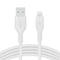 Belkin BoostCharge Flex Silicone USB-A to Lightning Cable (2M/6.6FT), MFi-Certified Charging Cable for iPhone Series with Cable Clip - White......