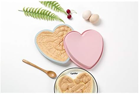 2Pack 6 Inch Silicone Heart Pans Rainbow Cake Baking Pans Heart Cake Layer Pan Set Non-Stick Silicone Cake Bakeware Mold for Wedding Mother's Day ...