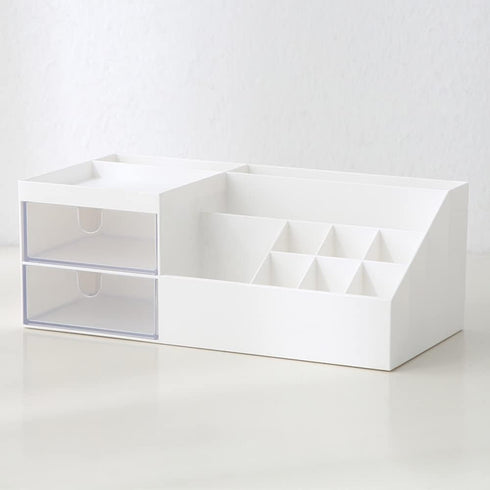Desk Organizer Cosmetic Display Cases,Make up Organizers and Storage for Eyeshadows, Concealers, Powders, Makeup Brush, Nail Polish White...