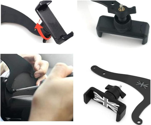 Heinmo for Cooper F54 Clubman F55 Hardtop F56 Hatchback 2014-2020 Smartphone Cell Phone Cup Mount Holder with Cradle Rotatable Clip(for 3.5-5.5 In...