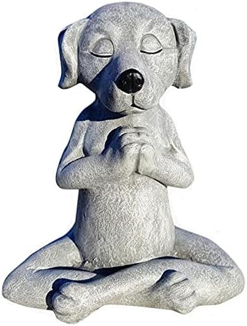 4.7" Meditation Dog Statue Yoga Dog Garden Decor Buddha Art Sculptures Home Ornament Garden Decoration, Home Decoration (Meditation Dog Statue, Do...