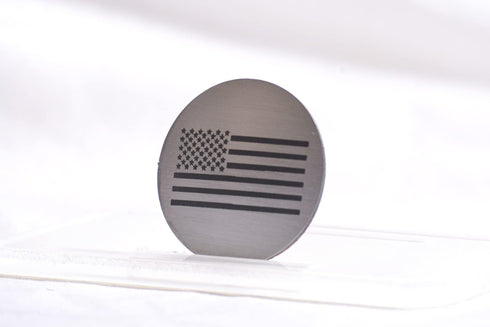 American Car Craft Dial Shifter Trim Plate Etched Flag, Brushed Stainless - Etched USA Flag Style...