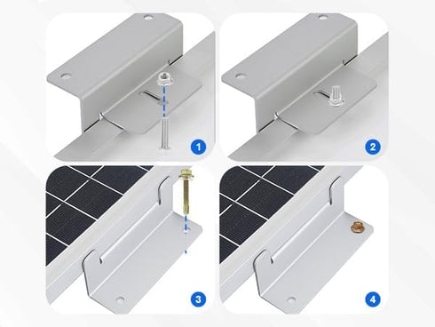 ECO-WORTHY 2 Pack Solar Panel Roof Mounting Aluminum Z Bracket Sets with Nuts and Bolts for RV, Boat, Roof and Other Off Gird Roof Installation(Z ...