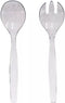 VeZee's Plastic Serving Utensils, Clear Heavy Duty Disposable utensil | Set 10" Spoons 10" Forks | 3 Each in One Set| 6 Pcs...