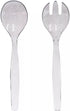 VeZee's Plastic Serving Utensils, Clear Heavy Duty Disposable utensil | Set 10" Spoons 10" Forks | 3 Each in One Set| 6 Pcs...