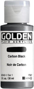 Fluid Acrylics by GOLDEN, Carbon Black, 1 fl. oz. Bottle, Professional Acrylic Paint, Opaque...