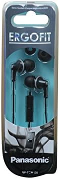 Panasonic ErgoFit Wired Earbuds, In-Ear Headphones with Microphone and Call Controller, Ergonomic Custom-Fit Earpieces (S/M/L), 3.5mm Jack for Pho...