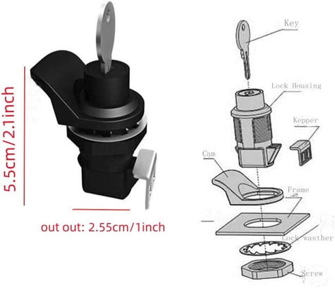 2PCS Push Button Lock Glove Box Latch,Golf cart Glove Box Lock Boat Glove Box Plastic Push to Close Latch for Motorcycle Glovebox Lock&Marine Boat...