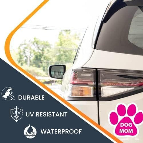 Magnet Me Up: Dog Mom Pink Pawprint Magnet Decal - 5 Inch - Heavy-Duty Automotive Magnet - Show Your Love for Dogs - Perfect for Cars, Trucks, SUV...