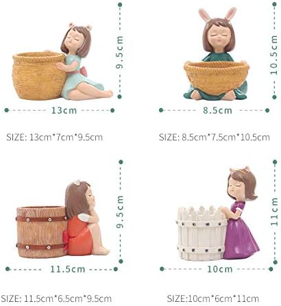 Pretty Girl Flowerpot Resin Purple Dress Succulent Planter Desk Mini Ornament (Idyllic Girl-Pretty)...