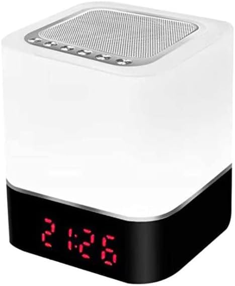 Bluetooth Speaker, Alarm Clock Bluetooth Speaker Multi-Color Changing Bedside Lamp, MP3 Player, Wireless Speaker with Lights, TF Micro SD Card Slo...
