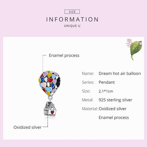 Yellow Enamel Motorcycle Charm 925 Sterling Silver Car Charm Pendant Travel Charm Bracelets for Women Mother's Day Christmas (Love Balloon Charm 4...