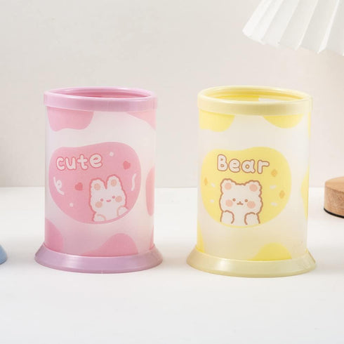 School Supplies,Pencil Holder for Desk Organizers,Cute Pencil Cup,Plastic Pen Cup,Portable Detachable Pen Holder,For Boys,Girls,kids,Teen(4Pack,Bl...