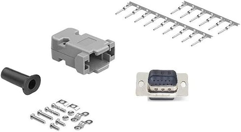 D-Sub Connector Crimp Unshielded Plastic Hood DIY Kit (High Density DB15, Male)...