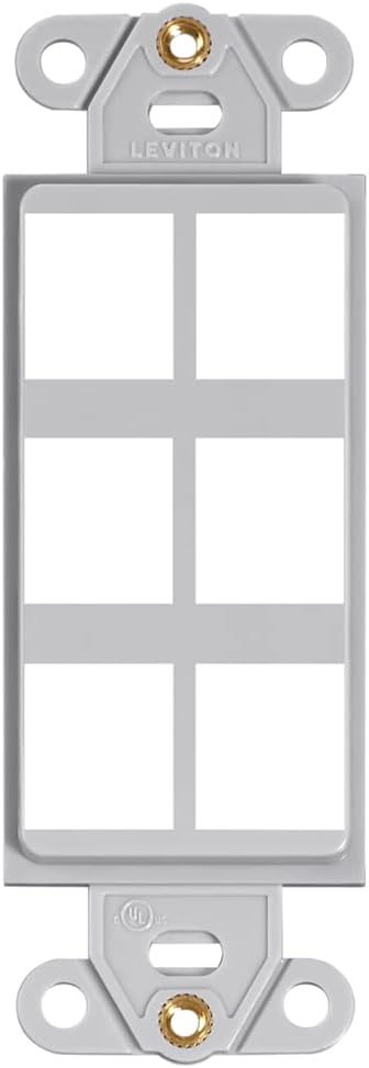 Leviton 41646-GY QuickPort Decora Insert, 6-Port, Gray......