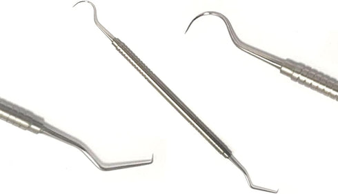 Hook Pick Double Ended Oral Hygiene Dental Explorer Stainless Steel Teeth Cleaning Oral Student Tool Tooth Picks Metal...